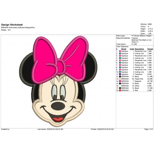 Minnie Mouse Disney Applique Design Disney Applique
