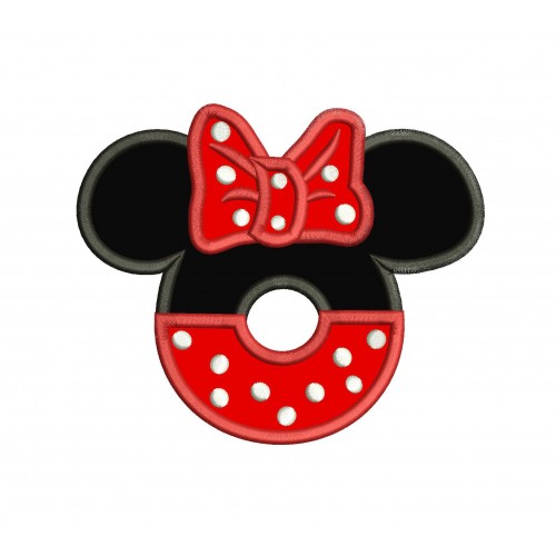 Minnie Mouse Donuts Ears Applique Design