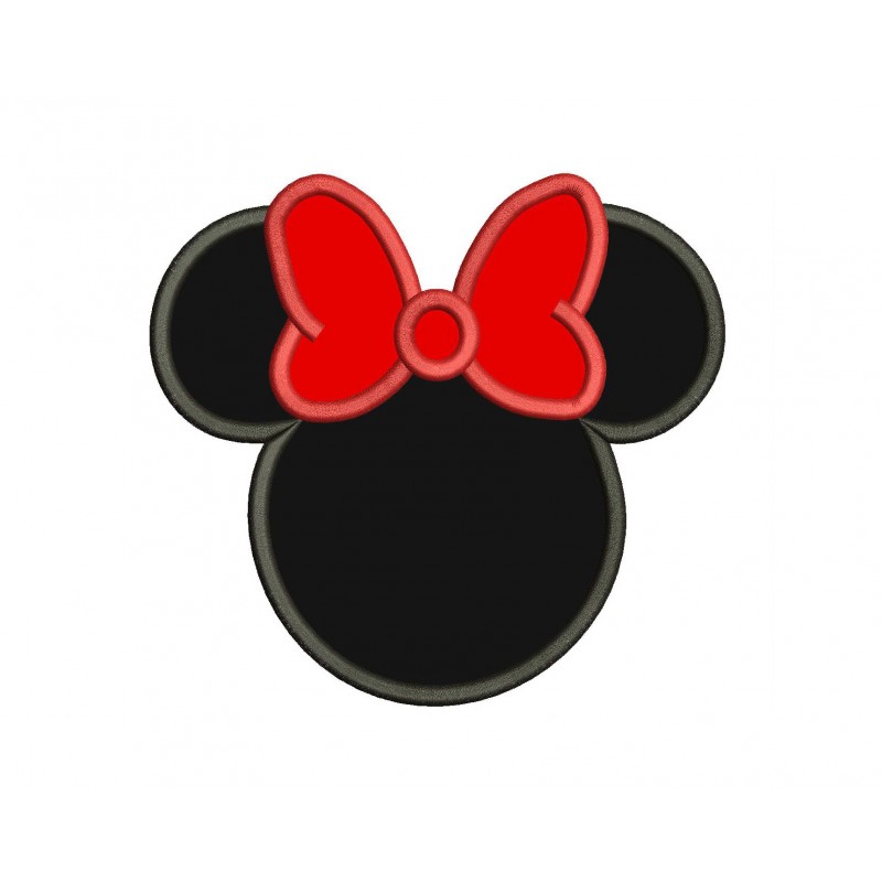 Minnie Mouse Ears Machine Applique Design