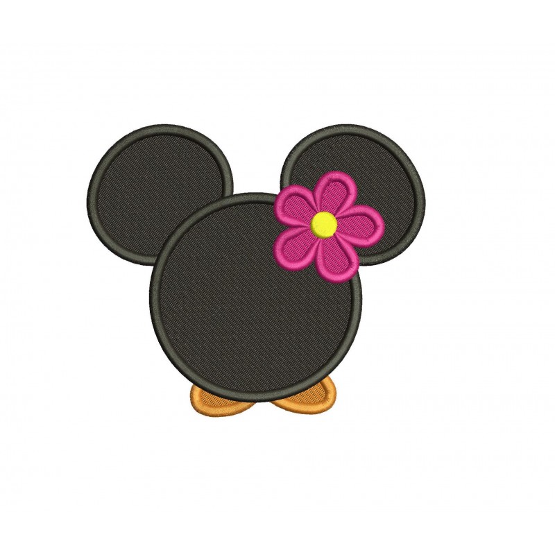 Minnie Mouse Fill Stitch Embroidery Design - Miss Minnie Embroidery Design