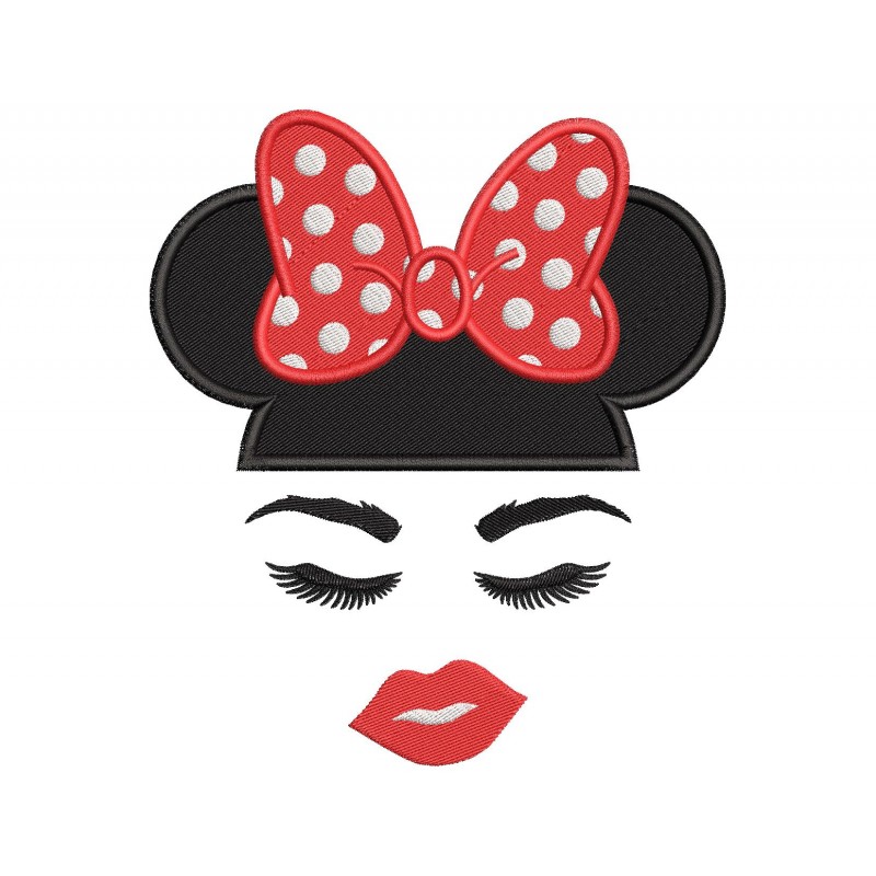 Minnie Mouse Head Embroidery Design Embr