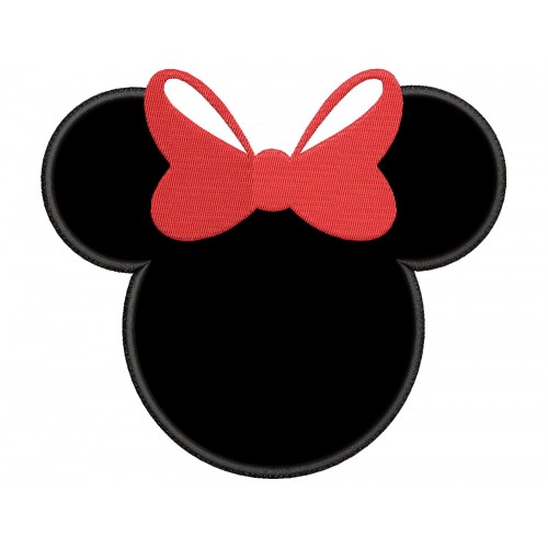 Minnie Mouse Head with the Bow Applique Design Embr
