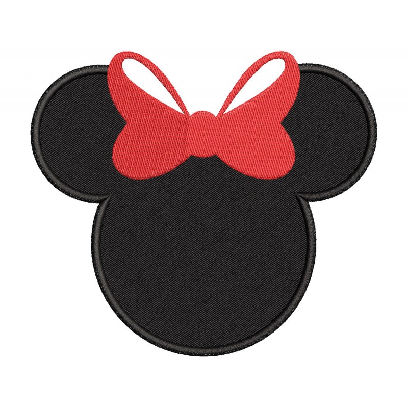 Minnie Mouse Head with the Bow Embroidery Design Embr
