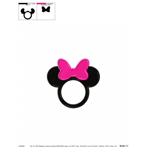 Minnie Mouse Minnie Head Embroidery Design Embr