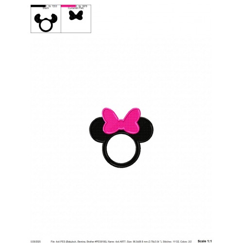 Minnie Mouse Minnie Head Embroidery Design Embr