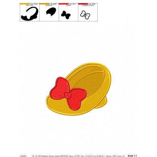 Minnie Mouse Shoe Embroidery Design Embr