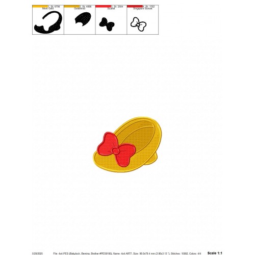 Minnie Mouse Shoe Embroidery Design Embr