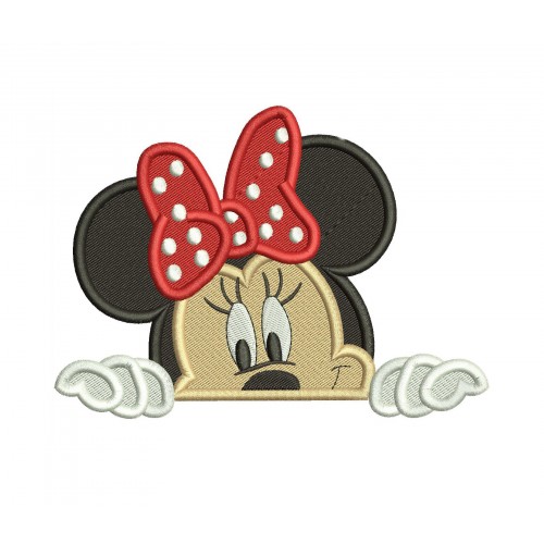 Minnie Peeker Embroidery Design Filled