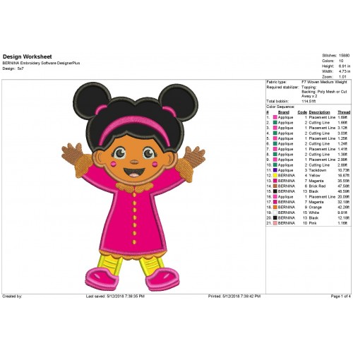 Miss Elaina Daniel Tiger Neighborhood Applique Design