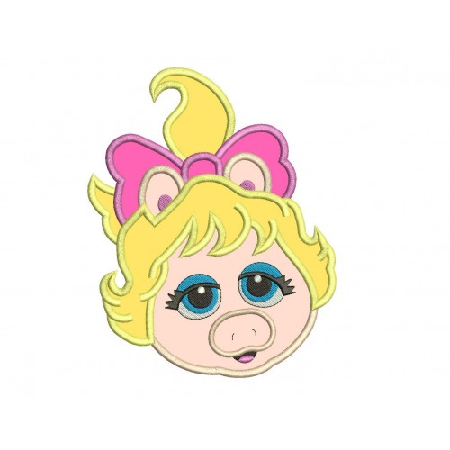 Miss Piggy Face Muppet Babies Applique Design
