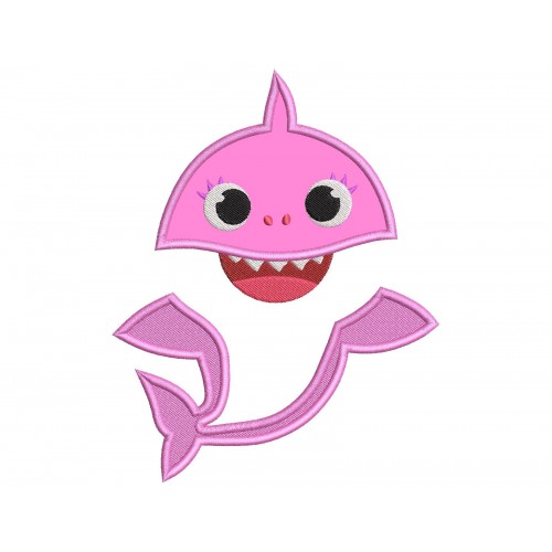 Mommy Shark Applique Design Embr