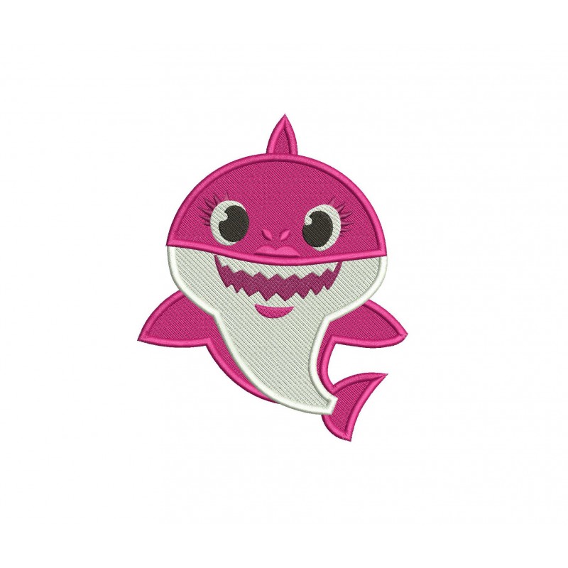 Mommy Shark Filled Embroidery Design