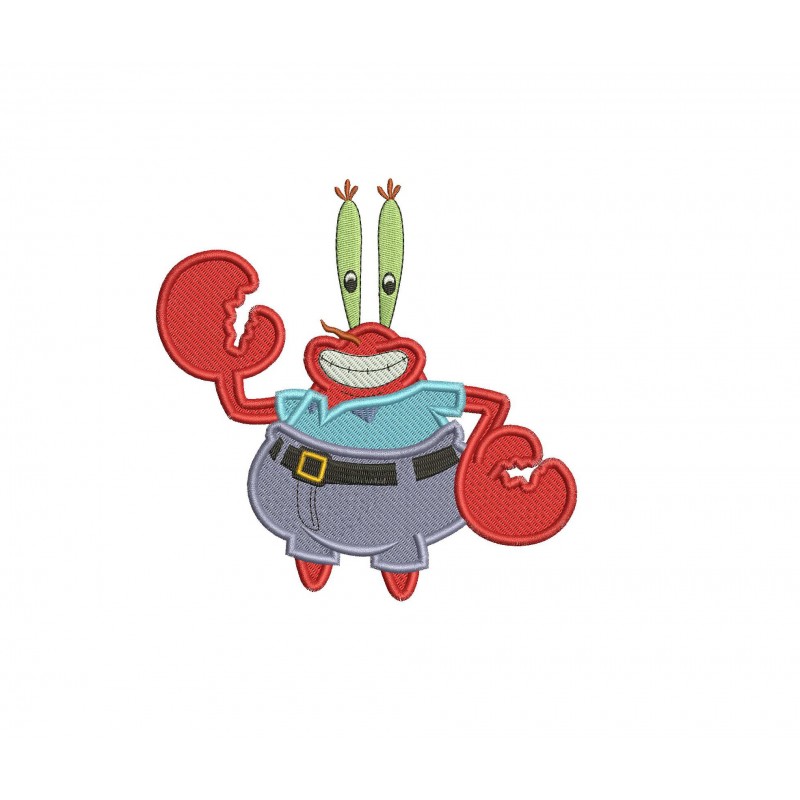 Mr. Krabs SpongeBob Fill Stitch Embroidery Design