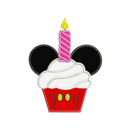 Mr Mouse Candle Cupcake Applique Design