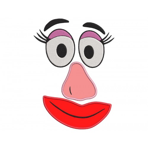 Mrs Potato Face Applique Design Embr