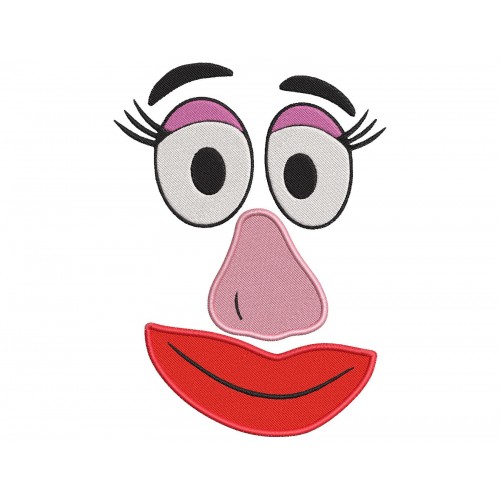 Mrs Potato Face Embroidery Design Embr
