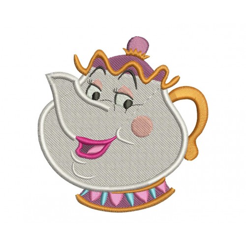 Mrs Potts Beauty and The Beast Embroidery Design