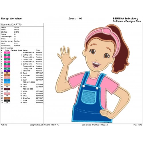 Ms. Rachel Applique Design