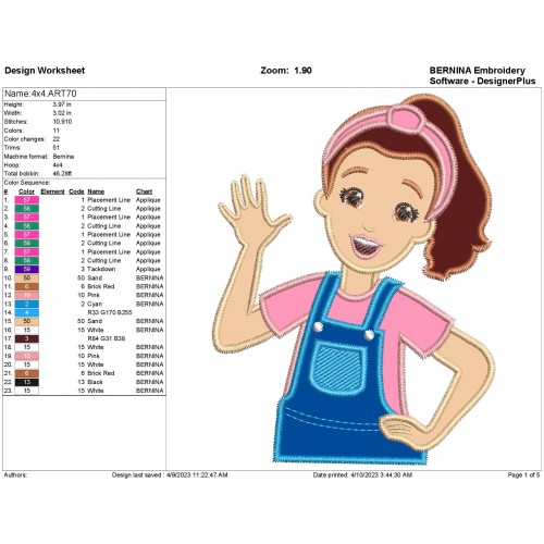 Ms. Rachel Applique Design