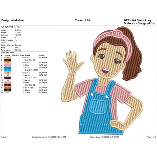Ms. Rachel Filling Stitch Embroidery Design