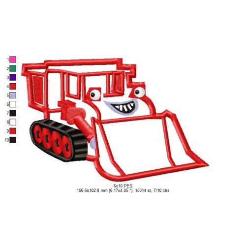 Muck Toy Bulldozer Bob the Builder Applique Design