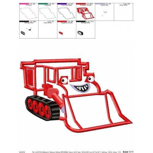 Muck Toy Bulldozer Bob the Builder Applique Design