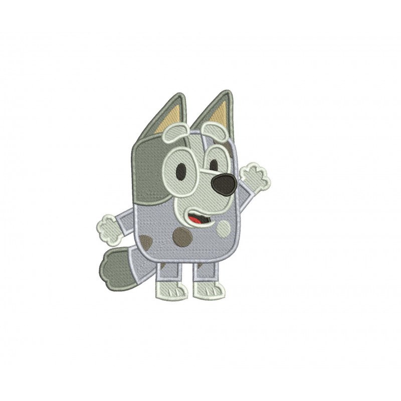 Muffin Bluey the Dog Filled Stitch Embroidery Design