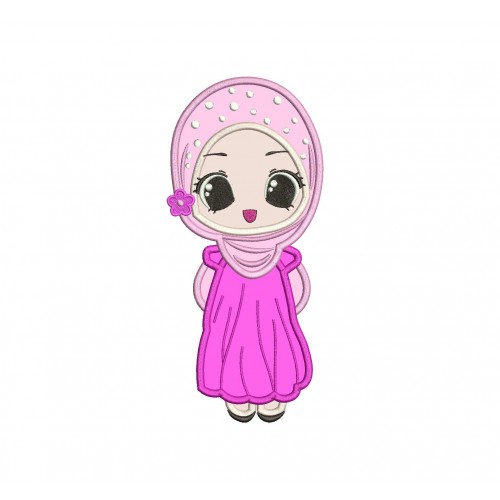 Muslim Girl Applique Design