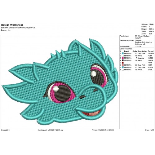 Nazboo Shimmer and Shine Fill Stitch Embroidery Design