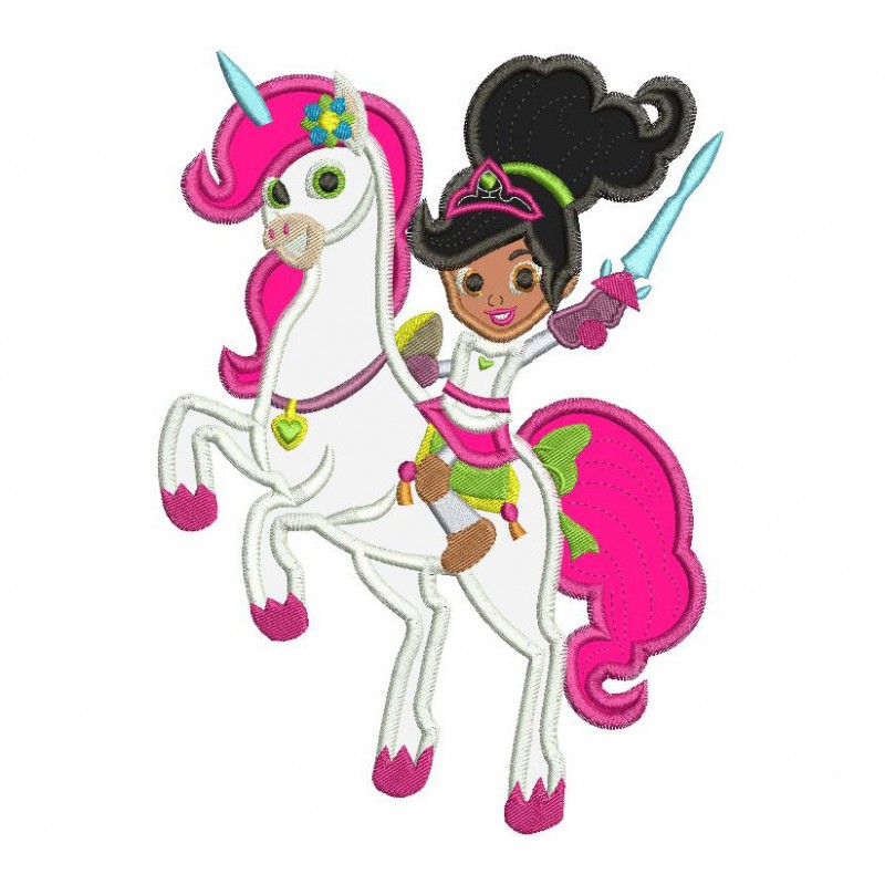Nella the Princess Knight with the Unicorn Applique Design