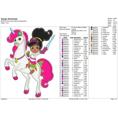 Nella the Princess Knight with the Unicorn Applique Design