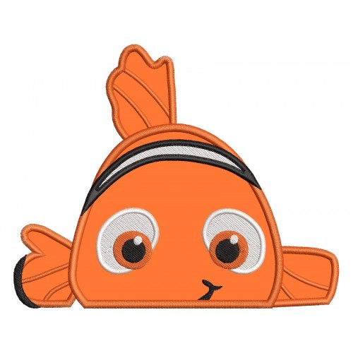 Nemo Fish Peeker Applique Design Embr