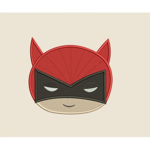 New Superhero Head Fill Stitch Embroidery Design