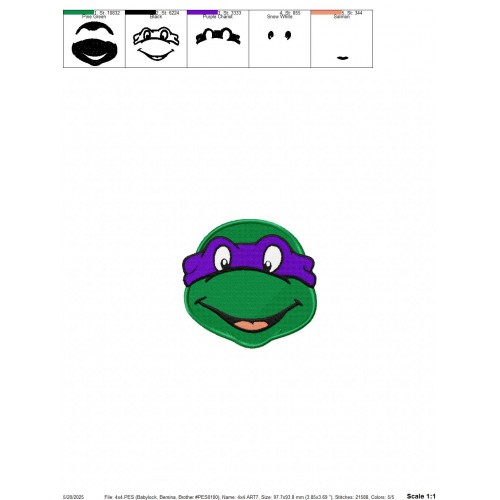 Ninja Turtles Embroidery Design Embr