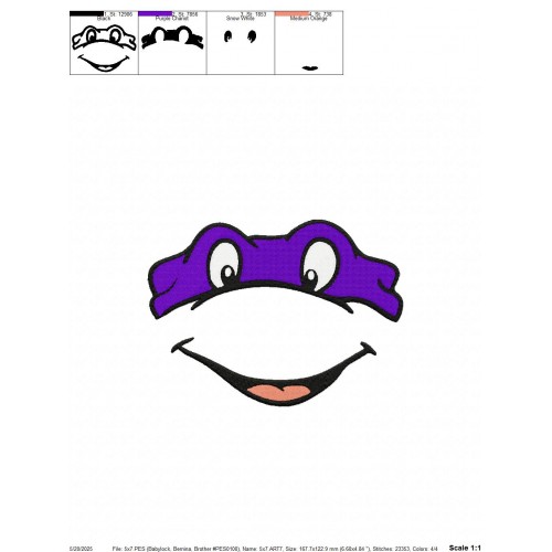 Ninja Turtles Eyes Embroidery Design Embr