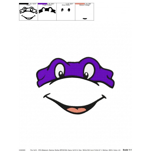 Ninja Turtles Eyes Embroidery Design Embr
