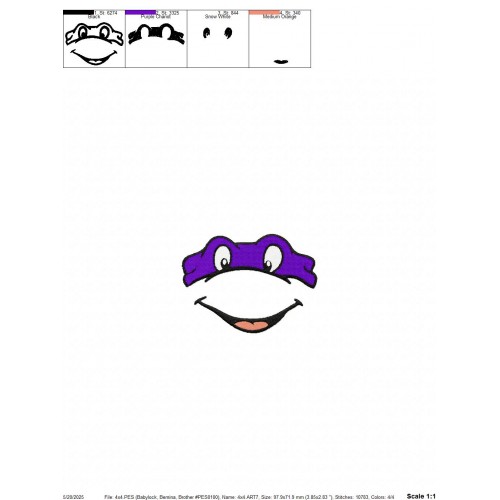 Ninja Turtles Eyes Embroidery Design Embr