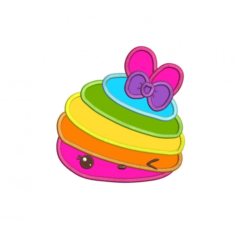 Nom Nums Rainbow Swirl Applique Design