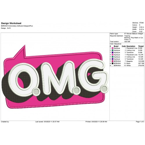 OMG Logo Lol Surprise OMG Applique Design