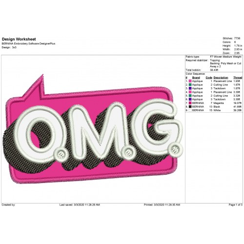 OMG Logo Lol Surprise OMG Applique Design
