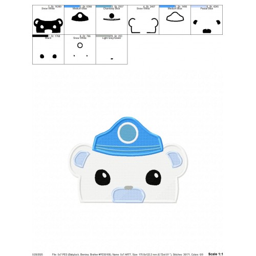 Octonauts Peeker Embroidery Design Embr