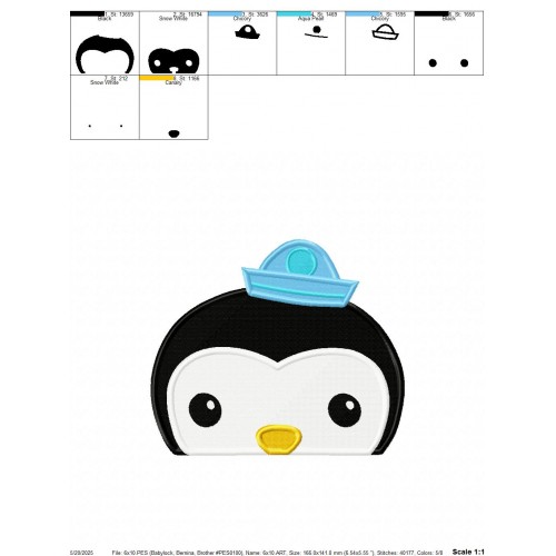 Octonauts Penguin Embroidery Design Embr