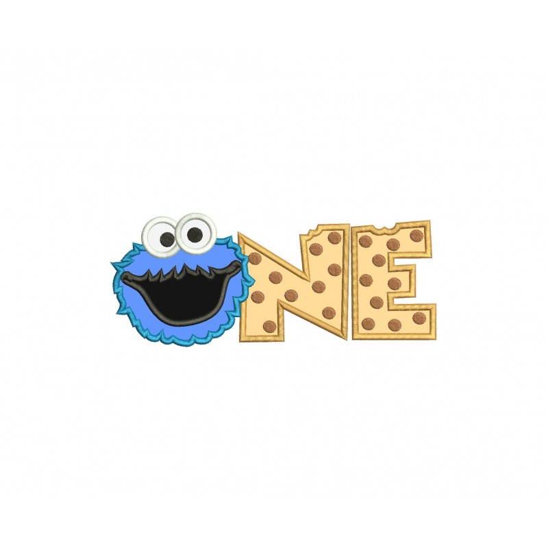 One Cookie Monster Sesame Street Applique Design