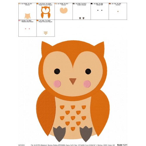 Owl Embroidery Design