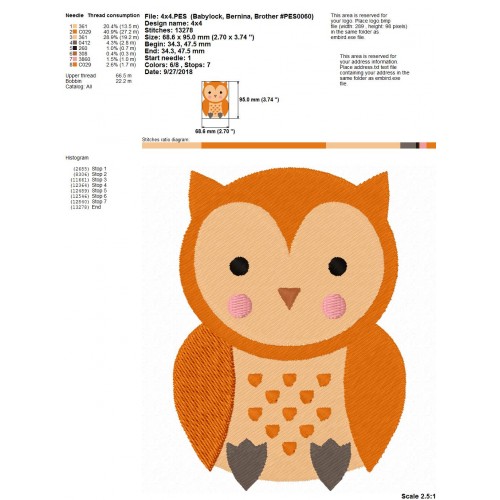 Owl Embroidery Design