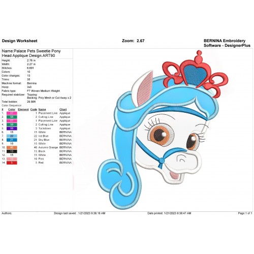 Palace Pets Heads Set Applique Designs