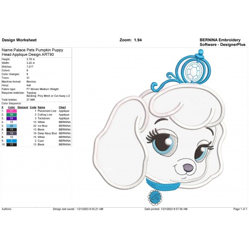Palace Pets Heads Set Applique Designs