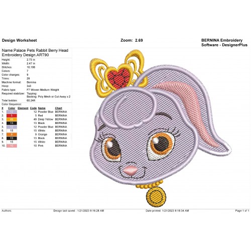 Palace Pets Heads Set Filled Embroidery Designs