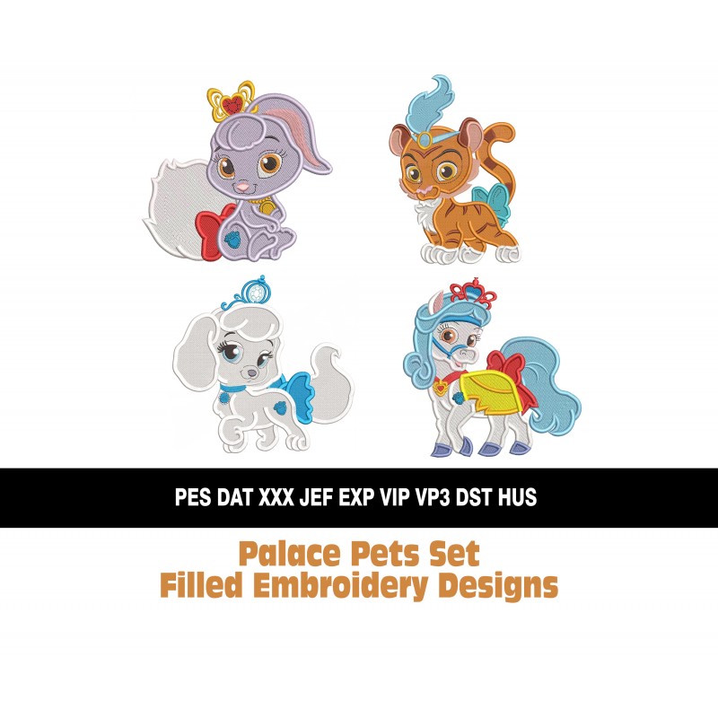 Palace Pets Set Filled Embroidery Designs