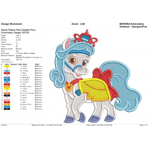 Palace Pets Set Filled Embroidery Designs